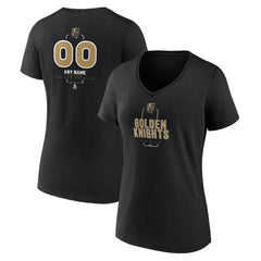 Vegas Golden Knights Women's Personalized Name & Number Midfielder V-Neck T-Shirt - Black T-shirts