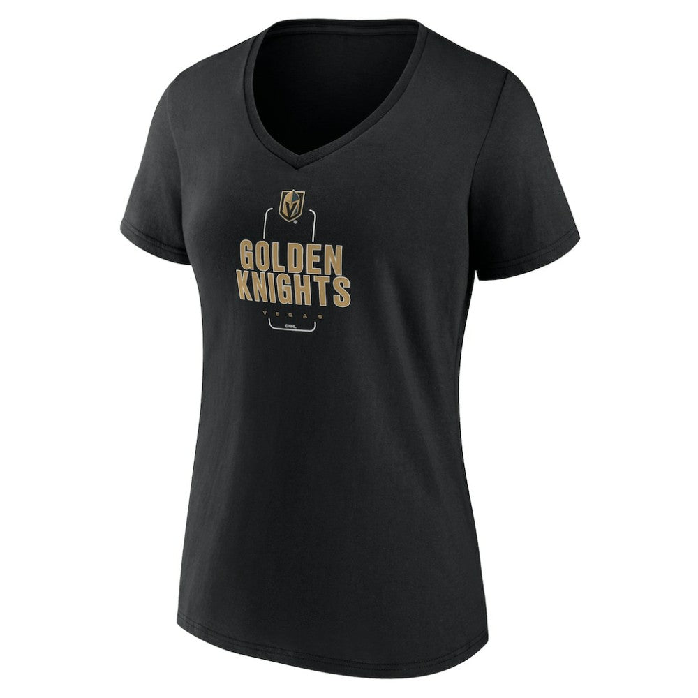 Vegas Golden Knights Women's Personalized Name & Number Midfielder V-Neck T-Shirt - Black T-shirts