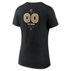 Vegas Golden Knights Women's Personalized Name & Number Midfielder V-Neck T-Shirt - Black T-shirts