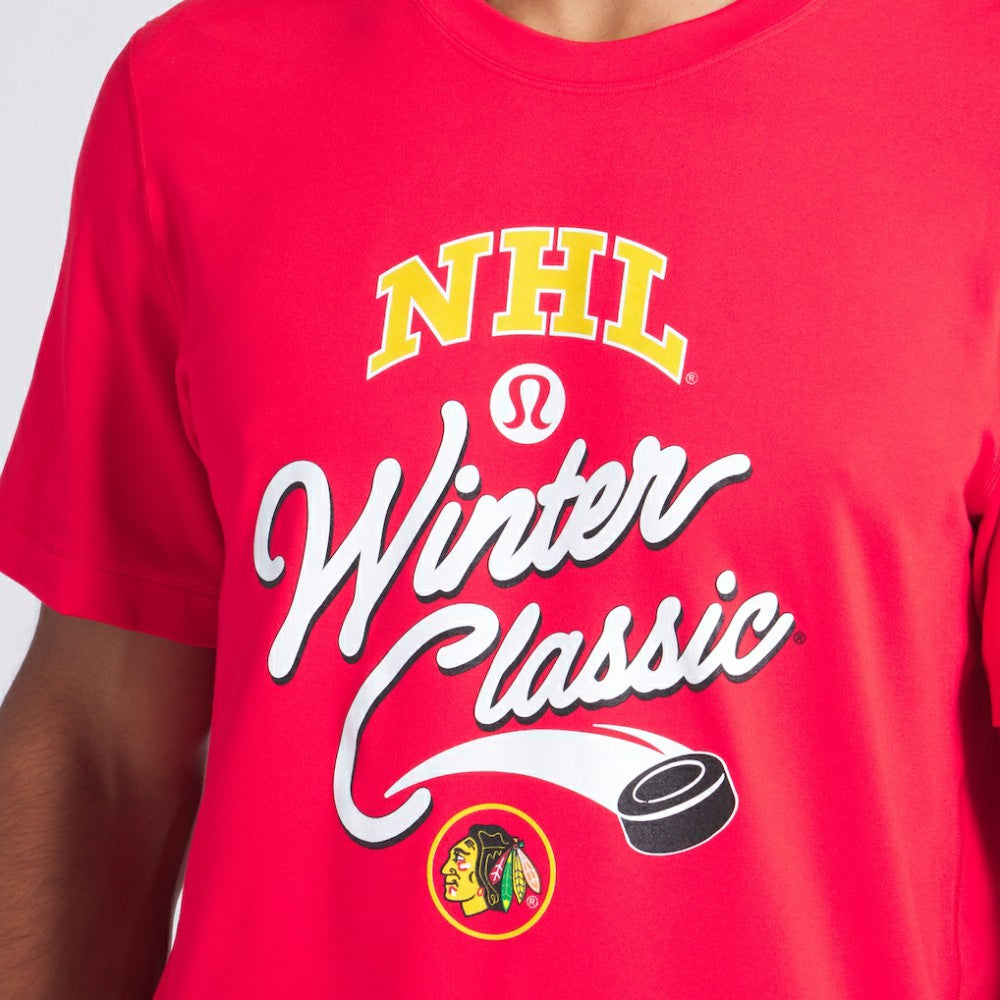Chicago Blackhawks lululemon 2025 NHL Winter Classic Soft Jersey T-Shirt - True Red T-shirts