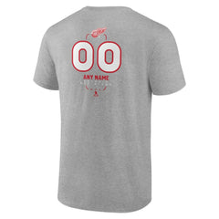 Detroit Red Wings Personalized Name & Number Midfielder T-Shirt - Gray T-shirts