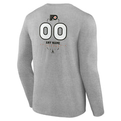 Philadelphia Flyers Personalized Name & Number Midfielder Long Sleeve T-Shirt - Gray T-shirts