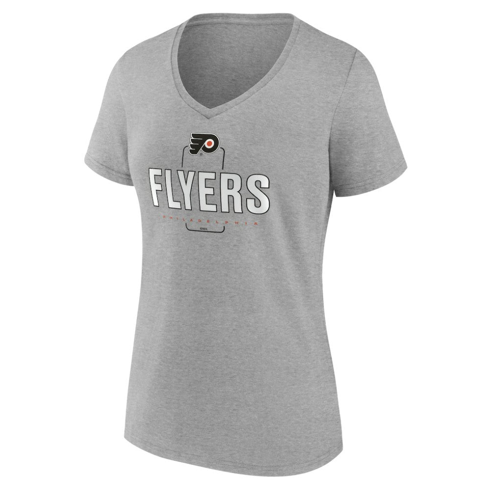 Philadelphia Flyers Women's Personalized Name & Number Midfielder V-Neck T-Shirt - Gray T-shirts