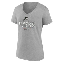 Philadelphia Flyers Women's Personalized Name & Number Midfielder V-Neck T-Shirt - Gray T-shirts