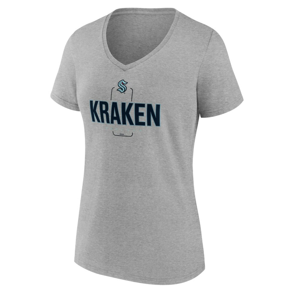 Seattle Kraken Women's Personalized Name & Number Midfielder V-Neck T-Shirt - Gray T-shirts