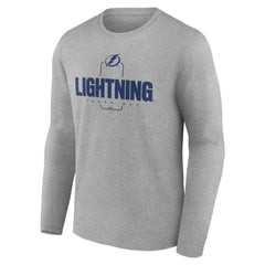 Tampa Bay Lightning Personalized Name & Number Midfielder Long Sleeve T-Shirt - Gray T-shirts