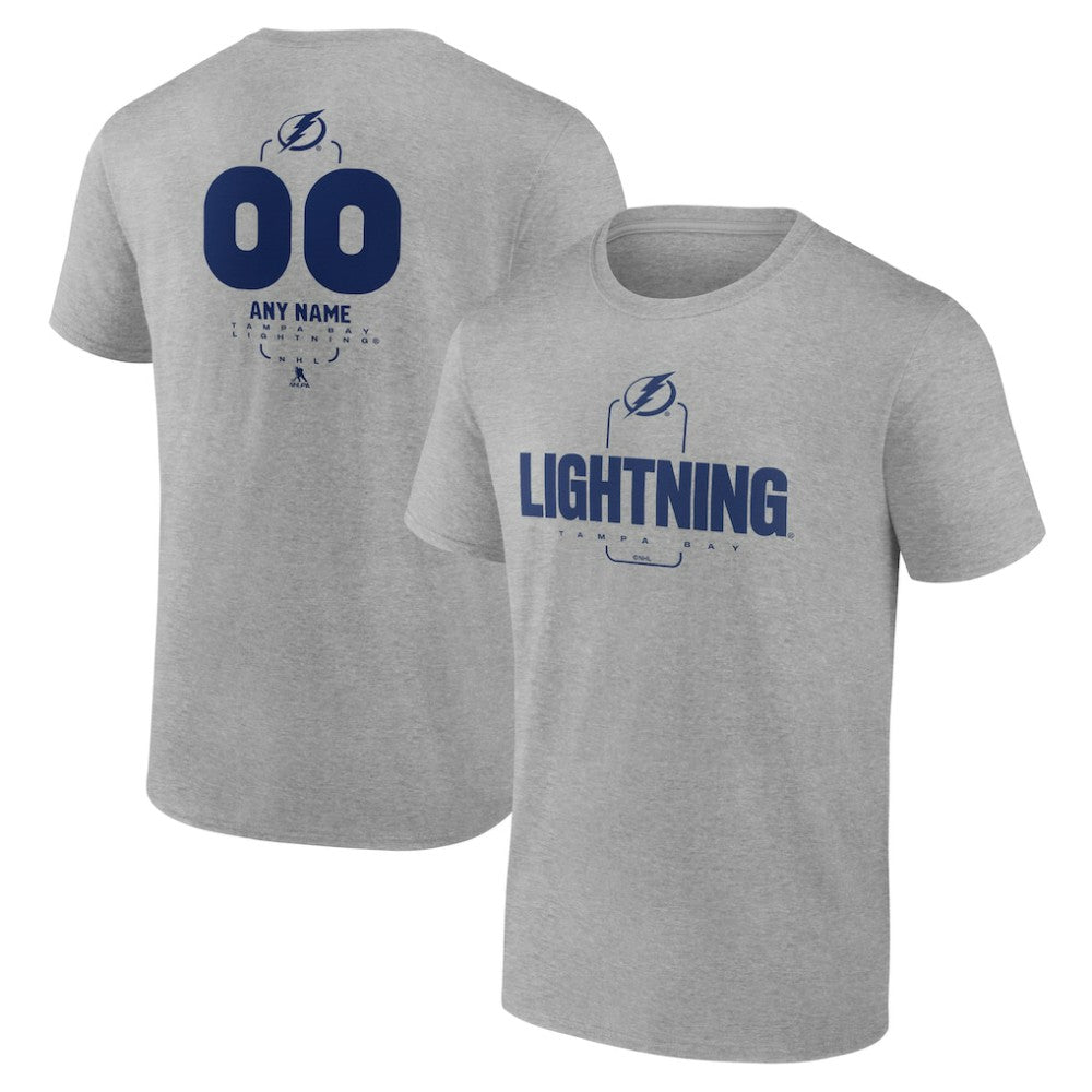 Tampa Bay Lightning Personalized Name & Number Midfielder T-Shirt - Gray T-shirts