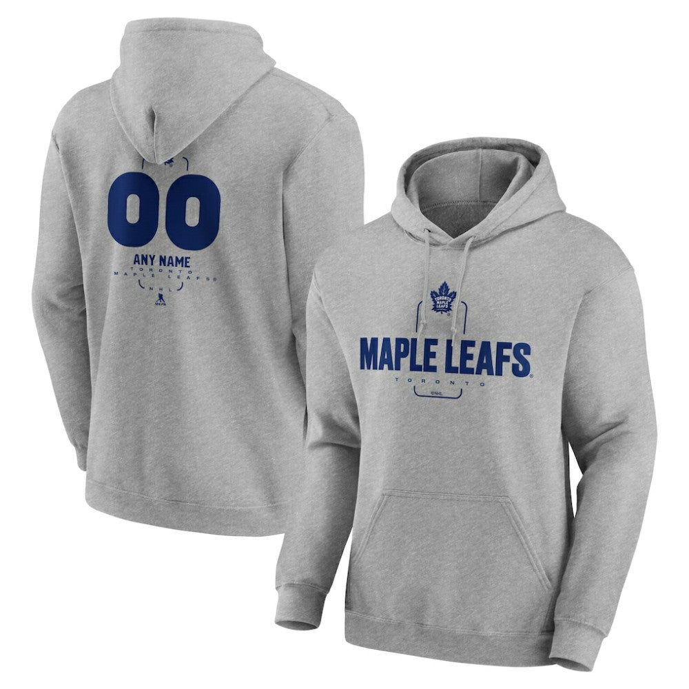 Toronto Maple Leafs Personalized Name & Number Midfielder Pullover Hoodie - Gray Hoodies