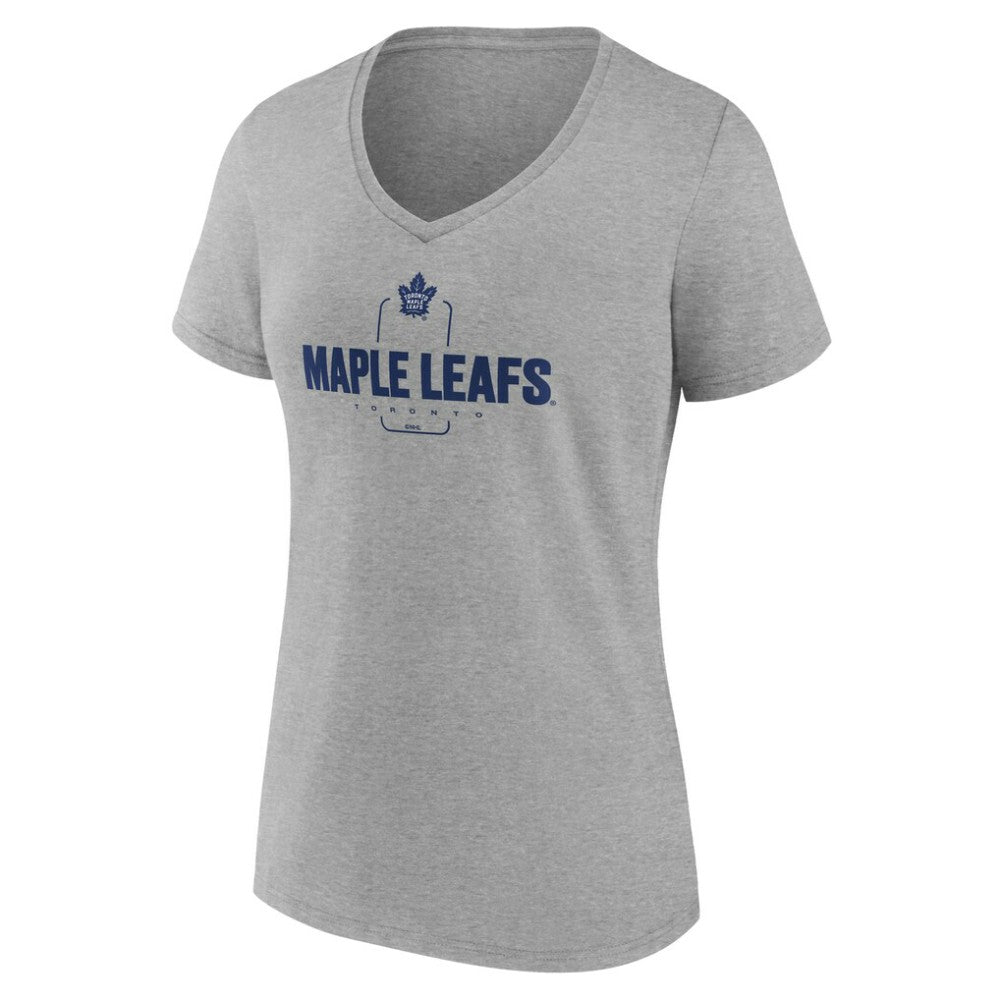 Toronto Maple Leafs Women's Personalized Name & Number Midfielder V-Neck T-Shirt - Gray T-shirts