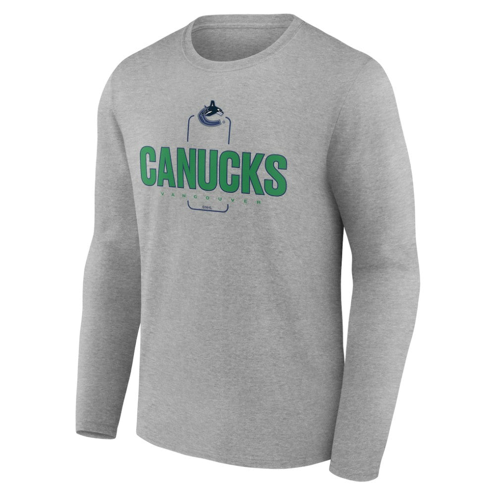 Vancouver Canucks Personalized Name & Number Midfielder Long Sleeve T-Shirt - Gray T-shirts