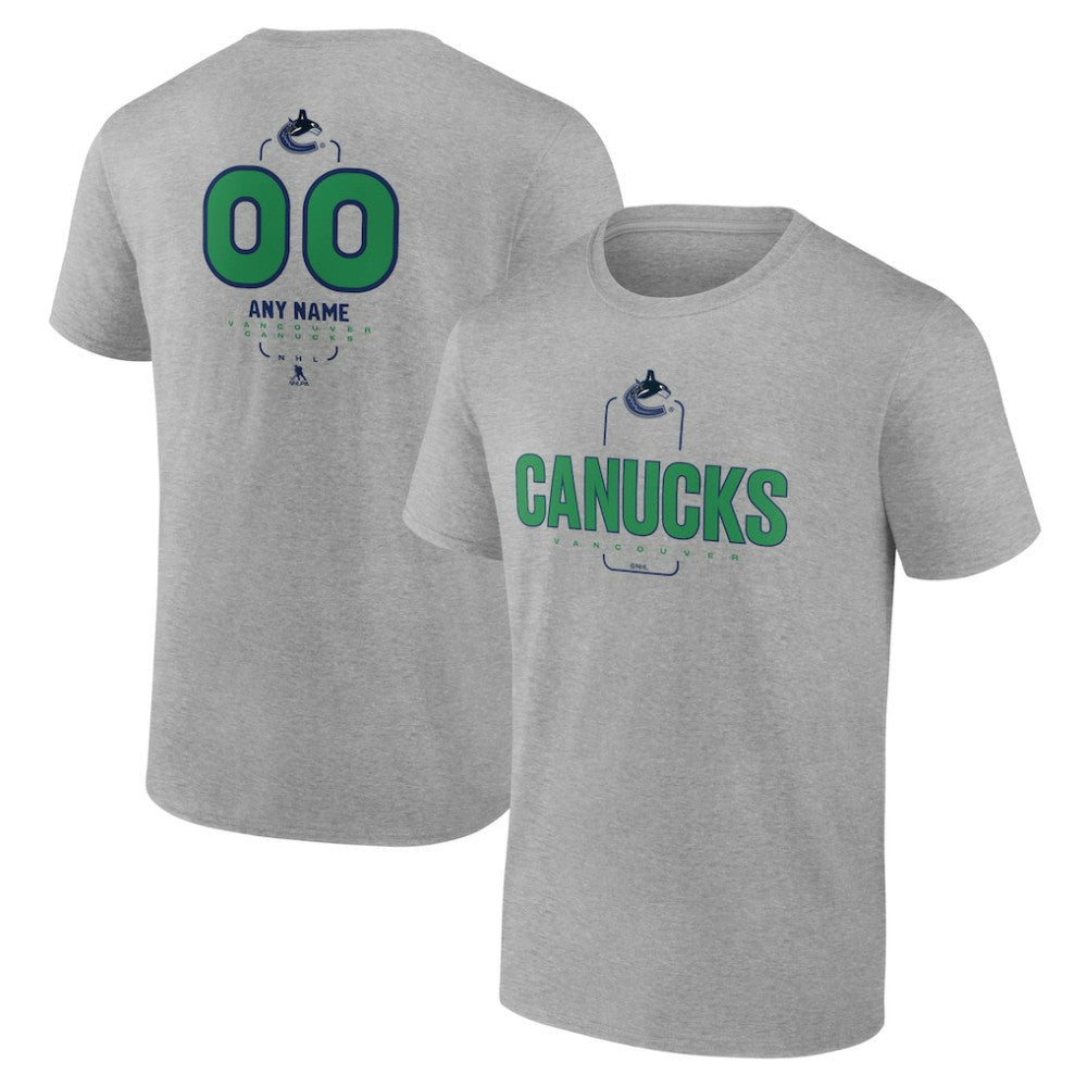 Vancouver Canucks Personalized Name & Number Midfielder T-Shirt - Gray T-shirts