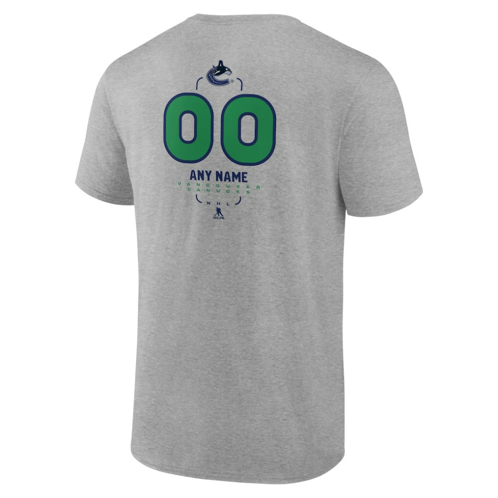 Vancouver Canucks Personalized Name & Number Midfielder T-Shirt - Gray T-shirts