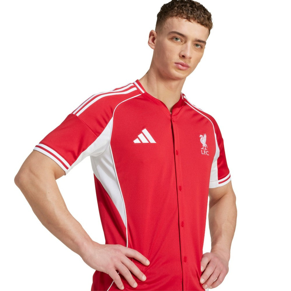 Liverpool Full-Button Baseball Jersey - Red for sale