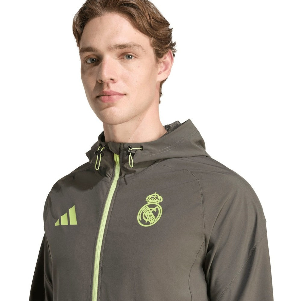 Real Madrid 2025/26 Tiro Vis Tech Travel Jacket - Olive sale