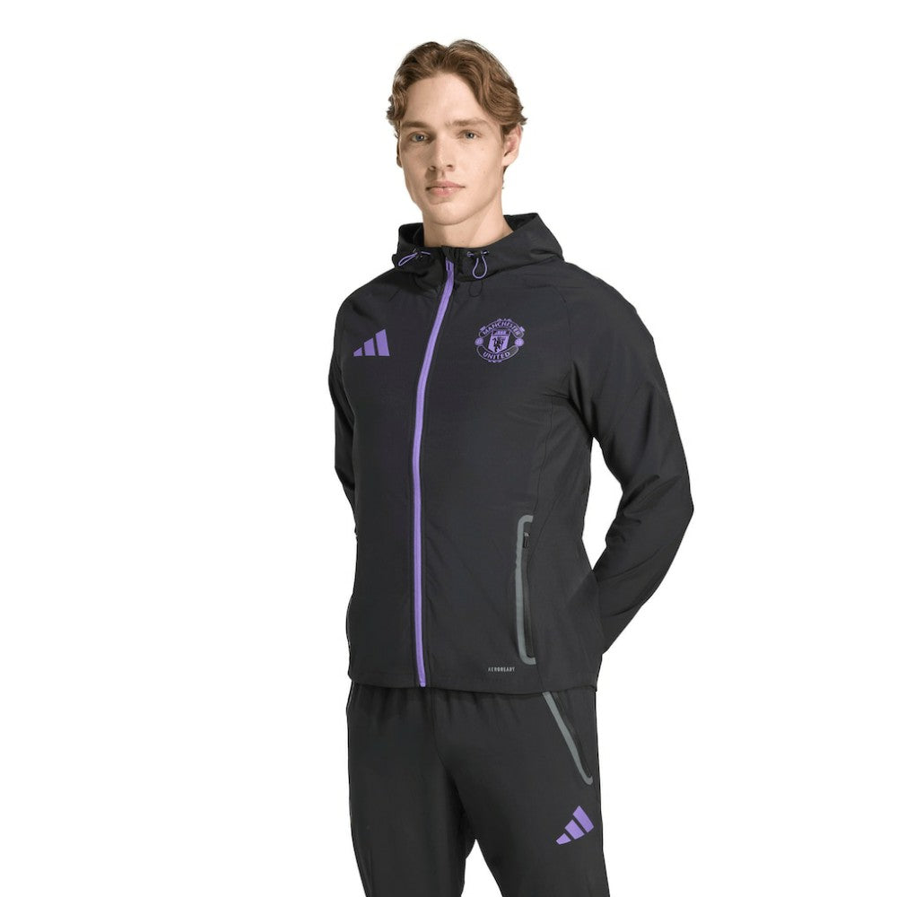 Manchester United 2025/26 Tiro Vis Tech Travel Jacket - Black cheap