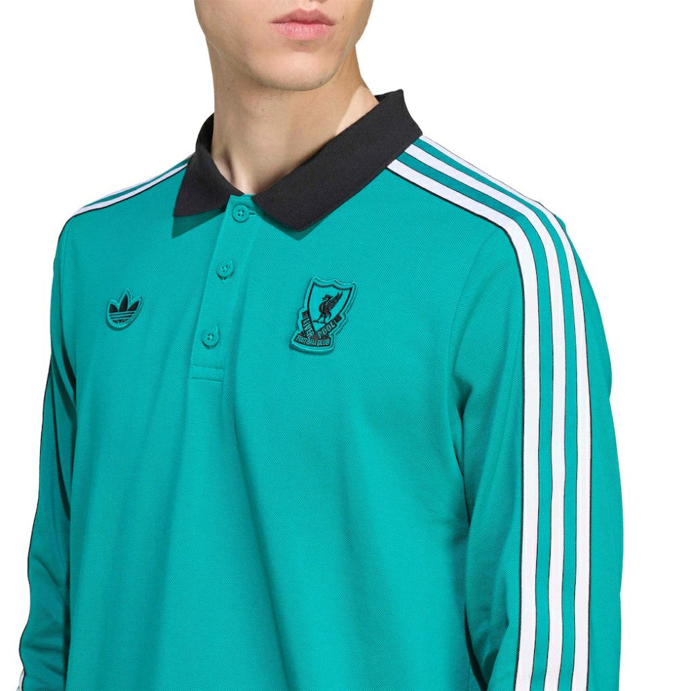 Liverpool Terrace Icons Long Sleeve Polo - Green on sale
