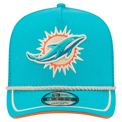Miami Dolphins New Era Vintage Team Rope A-Frame Trucker 9FIFTY Snapback Hat - Aqua online