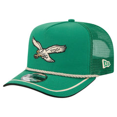 Philadelphia Eagles New Era Vintage Team Rope A-Frame Trucker 9FIFTY Snapback Hat - Kelly Green for sale