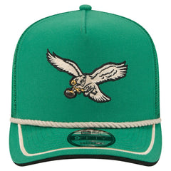 Philadelphia Eagles New Era Vintage Team Rope A-Frame Trucker 9FIFTY Snapback Hat - Kelly Green for sale