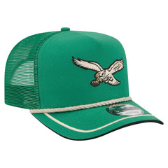 Philadelphia Eagles New Era Vintage Team Rope A-Frame Trucker 9FIFTY Snapback Hat - Kelly Green for sale