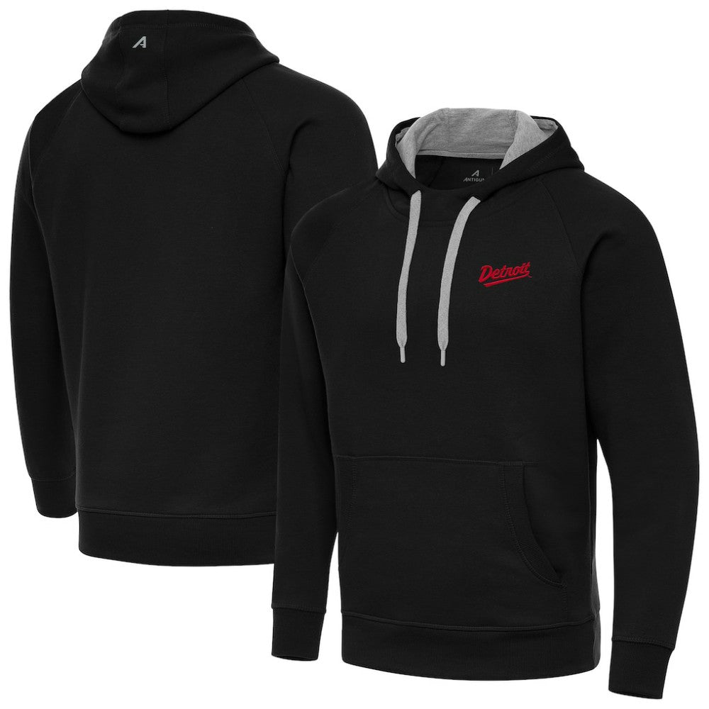 Detroit Red Wings Antigua 2025 NHL Stadium Series Victory Pullover Hoodie - Black Hoodies