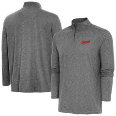 Detroit Red Wings Antigua 2025 NHL Stadium Series Hunk Quarter-Zip Jacket - Heather Black Jackets