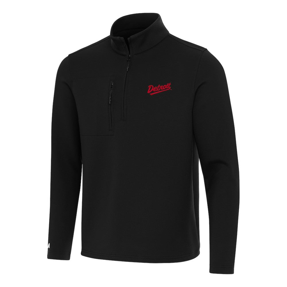 Detroit Red Wings Antigua 2025 NHL Stadium Series Insider Quarter-Zip Top - Black Tops
