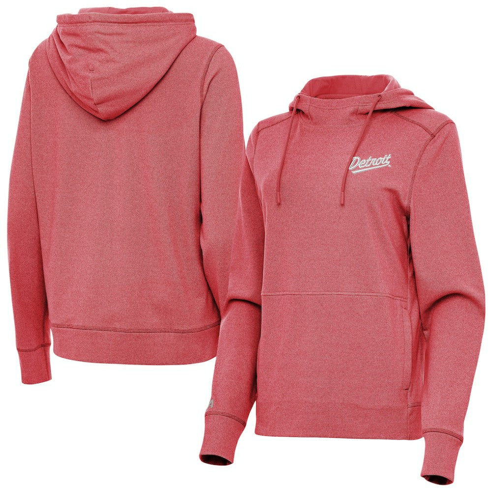 Detroit Red Wings Antigua Women's 2025 NHL Stadium Series Justice Pullover Hoodie - Heather Red Hoodies
