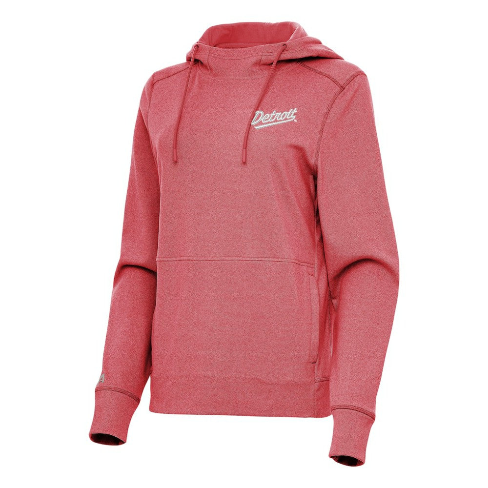 Detroit Red Wings Antigua Women's 2025 NHL Stadium Series Justice Pullover Hoodie - Heather Red Hoodies