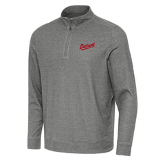 Detroit Red Wings Antigua 2025 NHL Stadium Series Subtle Quarter-Zip Top - Heather Black Tops