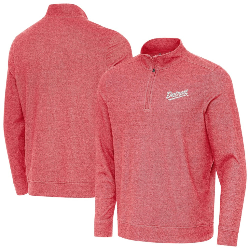 Detroit Red Wings Antigua 2025 NHL Stadium Series Subtle Quarter-Zip Top - Heather Red Tops