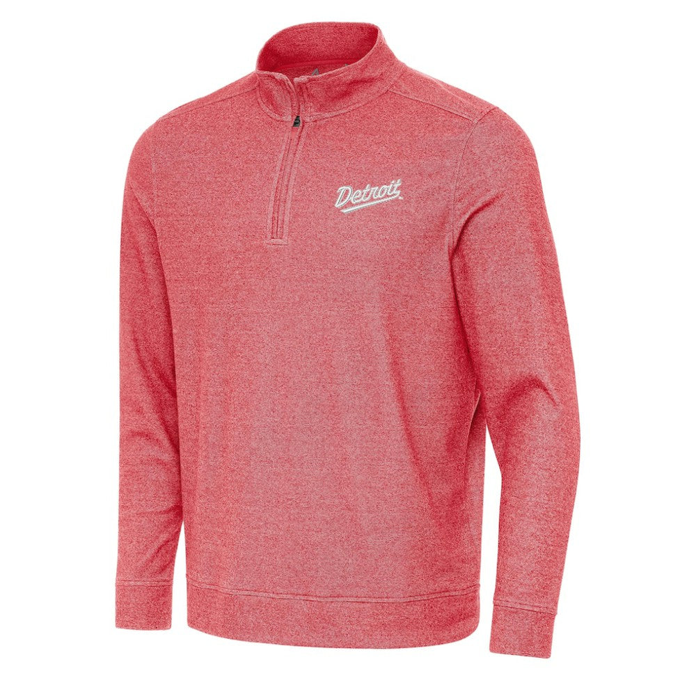 Detroit Red Wings Antigua 2025 NHL Stadium Series Subtle Quarter-Zip Top - Heather Red Tops