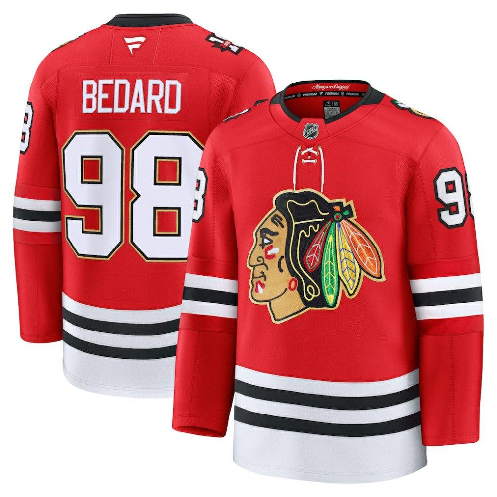 Connor Bedard Chicago Blackhawks Fanatics Centennial Premium Player Jersey - Red Jerseys