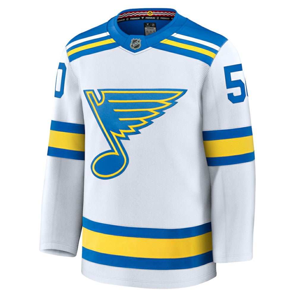 Jordan Binnington St. Louis Blues Fanatics Away Premium Player Jersey - White Jerseys