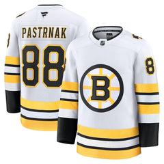 David Pastrnak Boston Bruins Fanatics Away Premium Player Jersey - White Jerseys