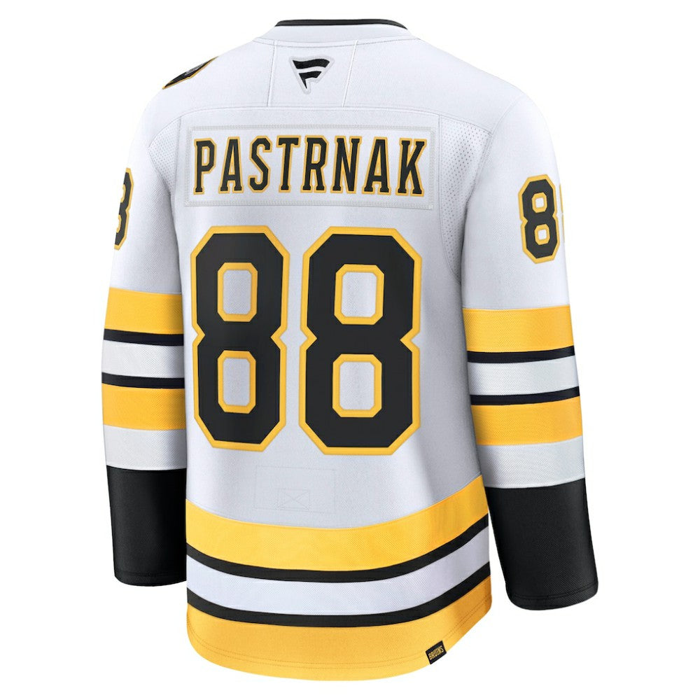 David Pastrnak Boston Bruins Fanatics Away Premium Player Jersey - White Jerseys