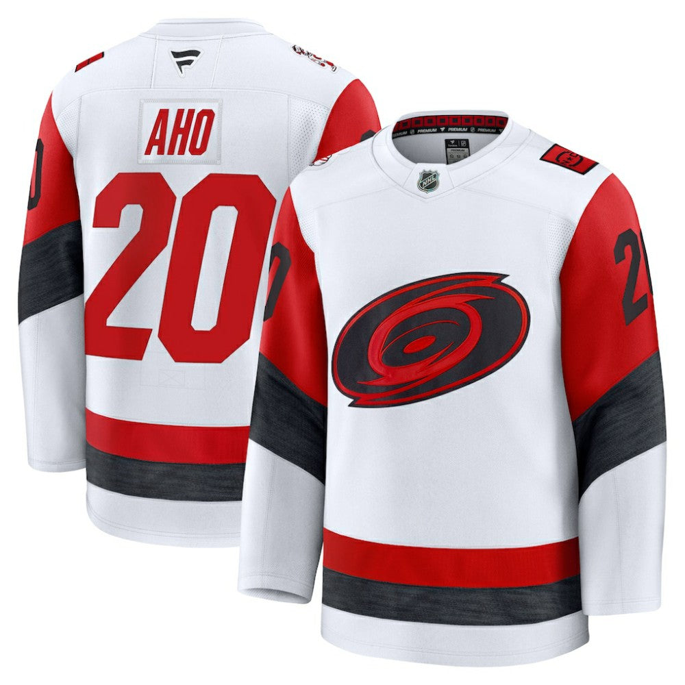 Sebastian Aho Carolina Hurricanes Fanatics Away Premium Jersey - White Jerseys