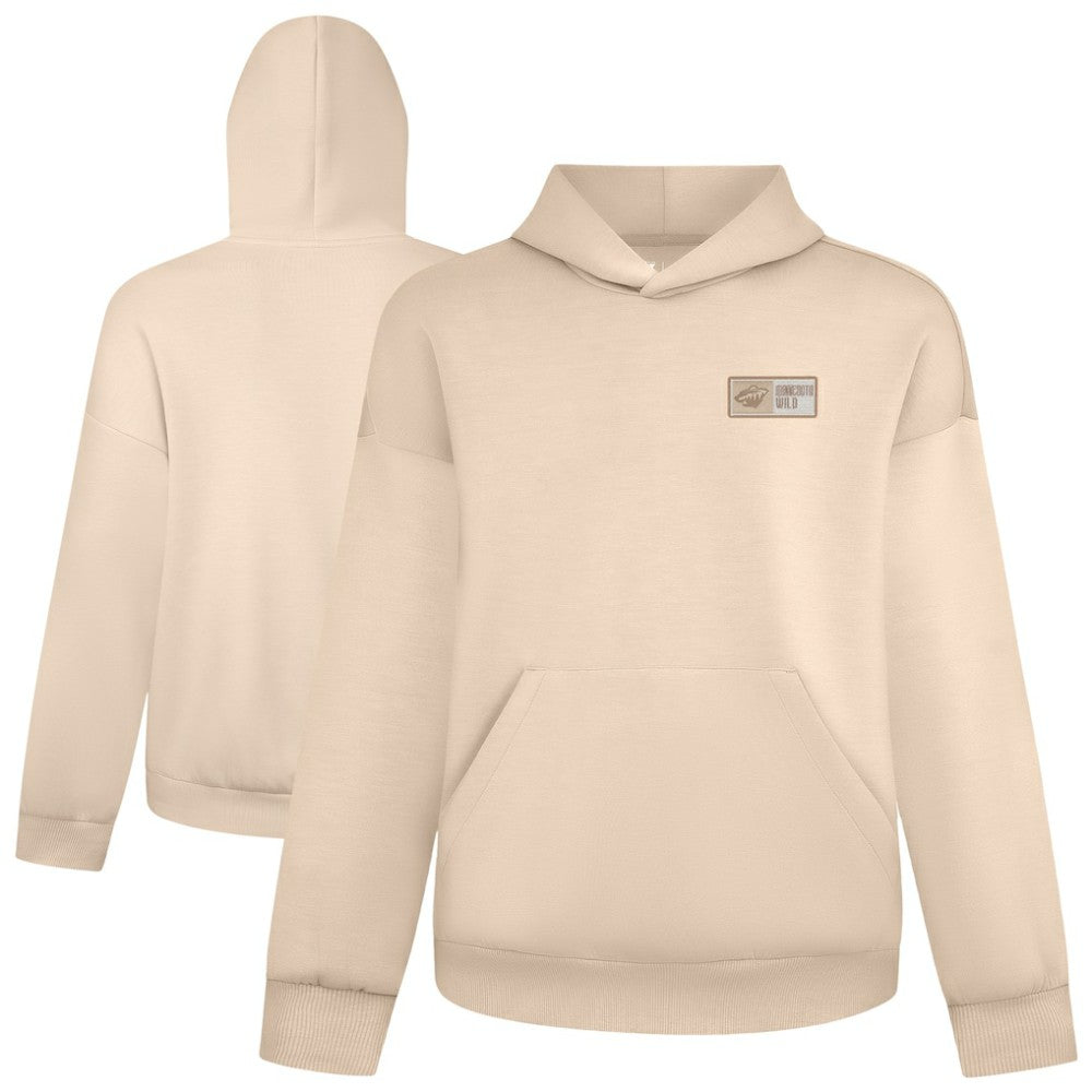 Minnesota Wild Levelwear Luxe Signature Lineage Tri-Blend Pullover Hoodie - Khaki Hoodies