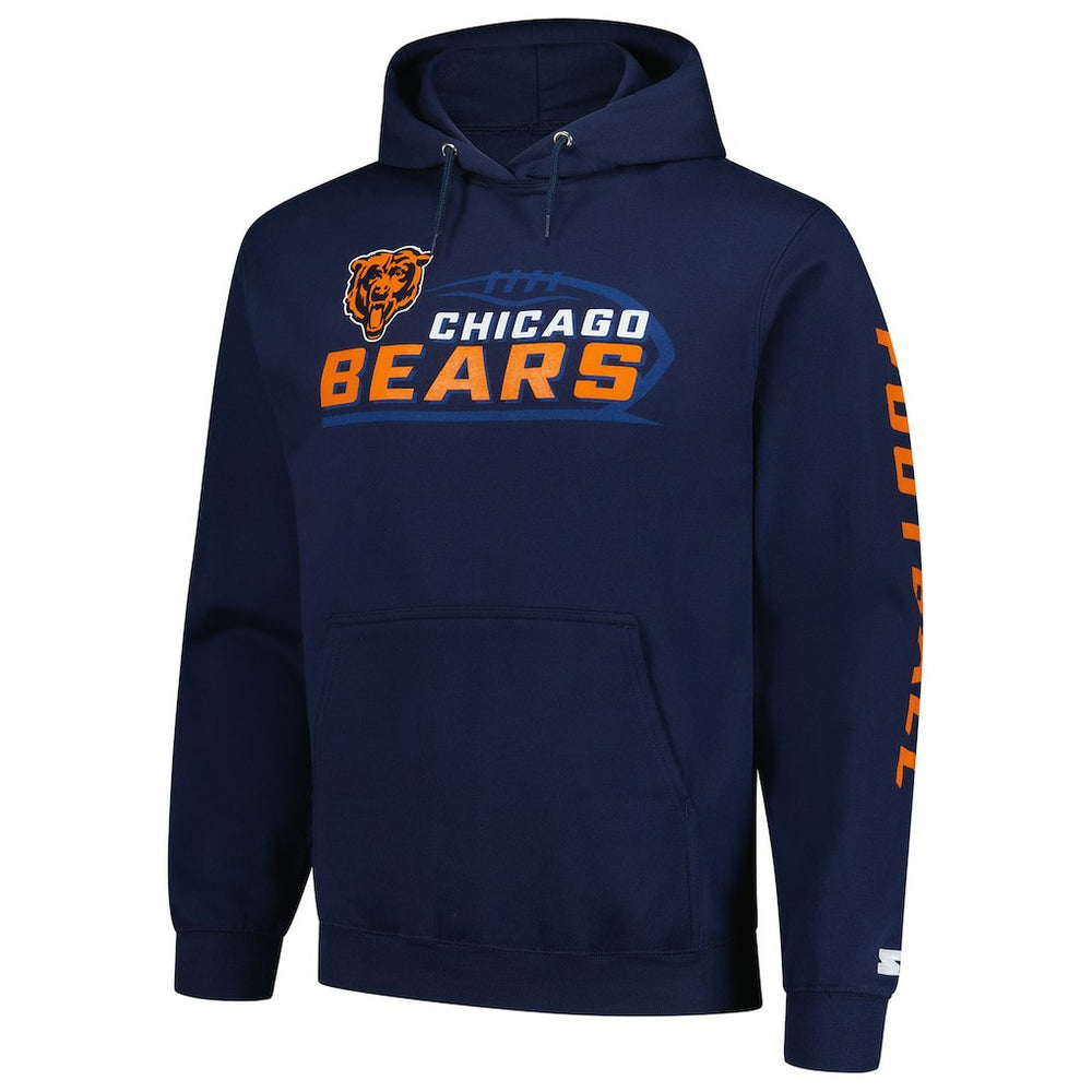 Chicago Bears Starter Vintage Pullover Hoodie - Navy discount