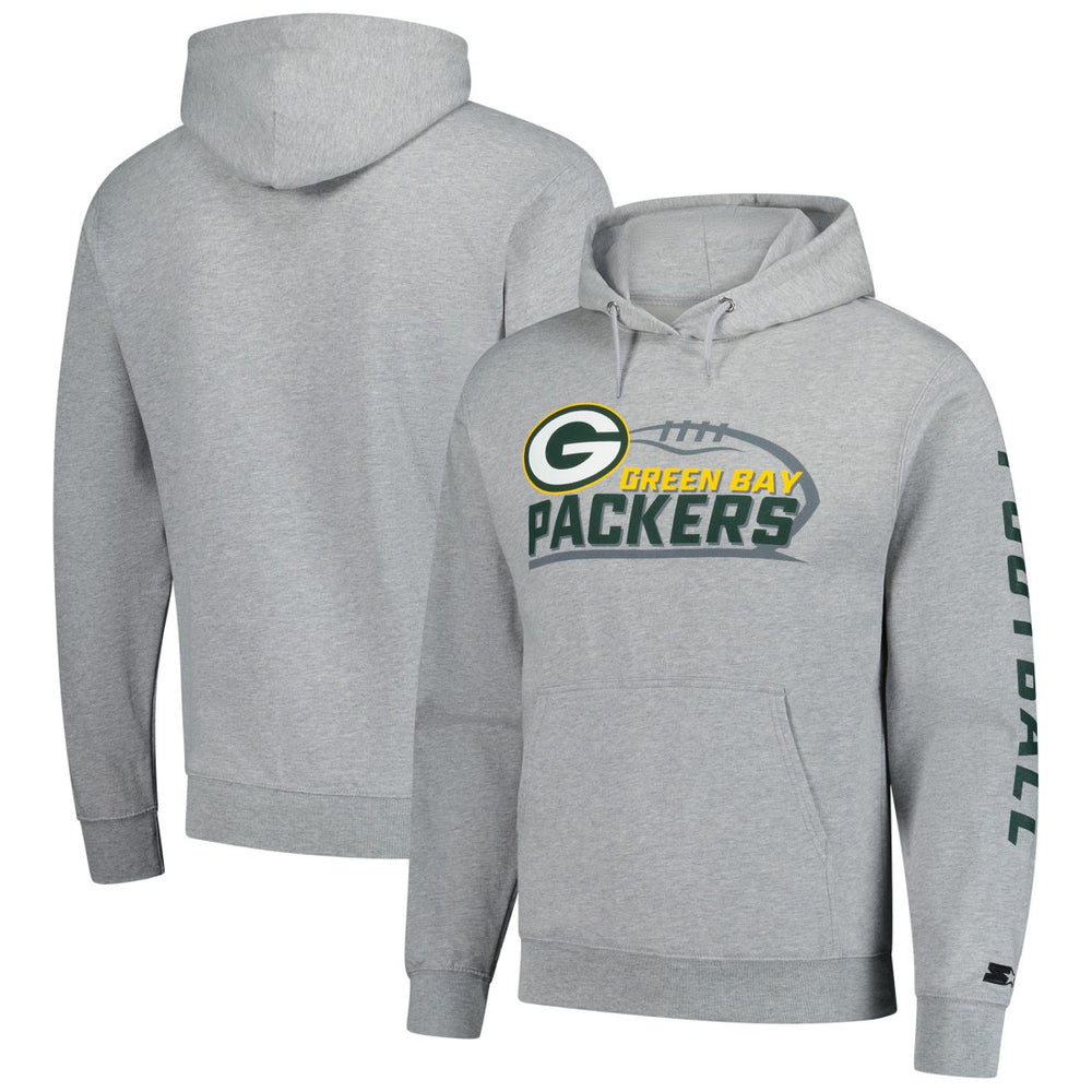 Green Bay Packers Starter Vintage Pullover Hoodie - Heather Gray outlet