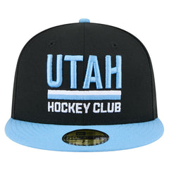 Utah Mammoth New Era Lockup 1st Season 59FIFTY Fitted Hat - Black/Light Blue Hats