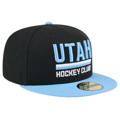 Utah Mammoth New Era Lockup 1st Season 59FIFTY Fitted Hat - Black/Light Blue Hats