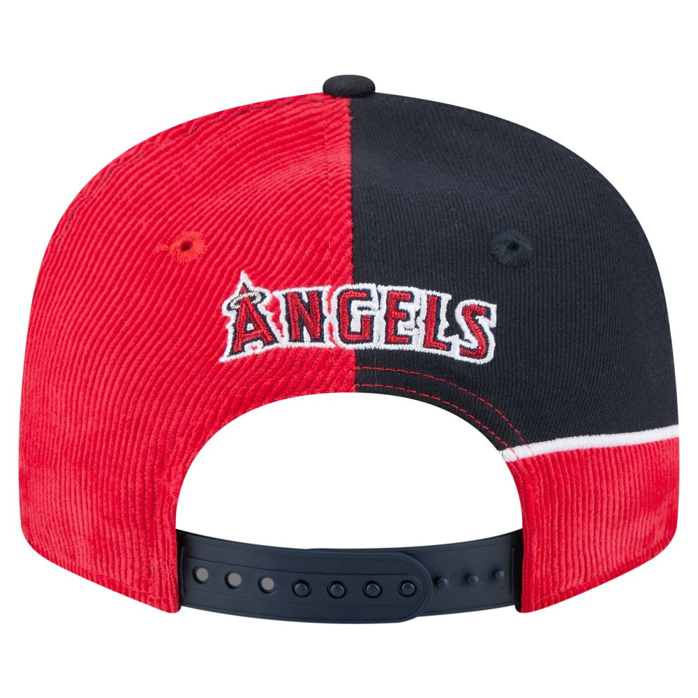 Los Angeles Angels Retro Split Corduroy Snapback Hat Red/Navy