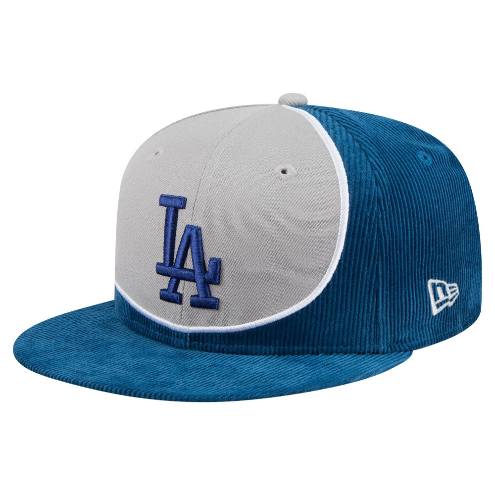 Los Angeles Dodgers Retro Split Corduroy Snapback Hat Royal/Gray