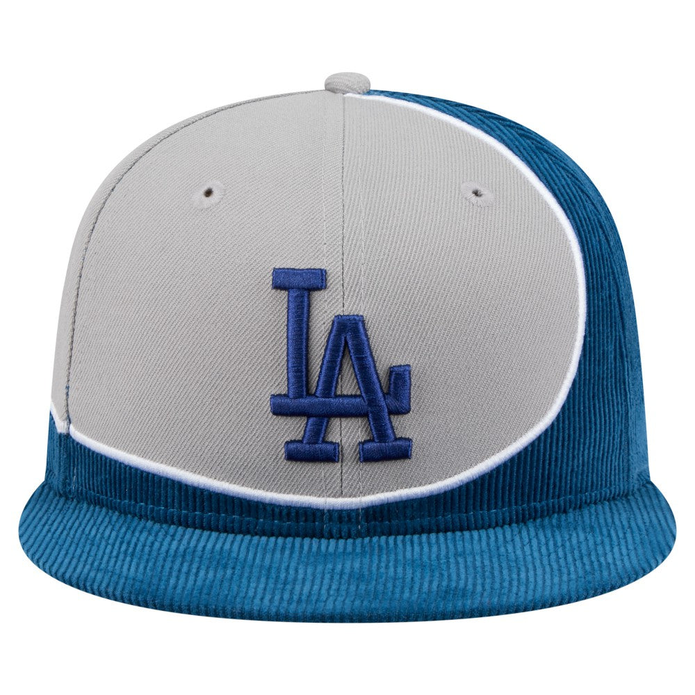 Los Angeles Dodgers Retro Split Corduroy Snapback Hat Royal/Gray