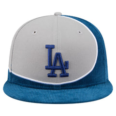 Los Angeles Dodgers Retro Split Corduroy Snapback Hat Royal/Gray