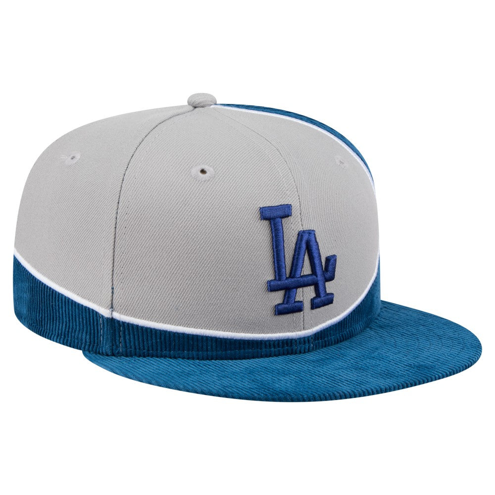 Los Angeles Dodgers Retro Split Corduroy Snapback Hat Royal/Gray