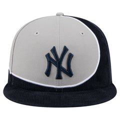 New York Yankees Retro Split Corduroy Snapback Hat Navy/Gray