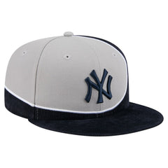 New York Yankees Retro Split Corduroy Snapback Hat Navy/Gray