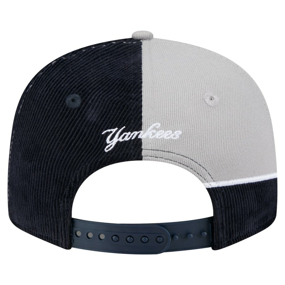New York Yankees Retro Split Corduroy Snapback Hat Navy/Gray